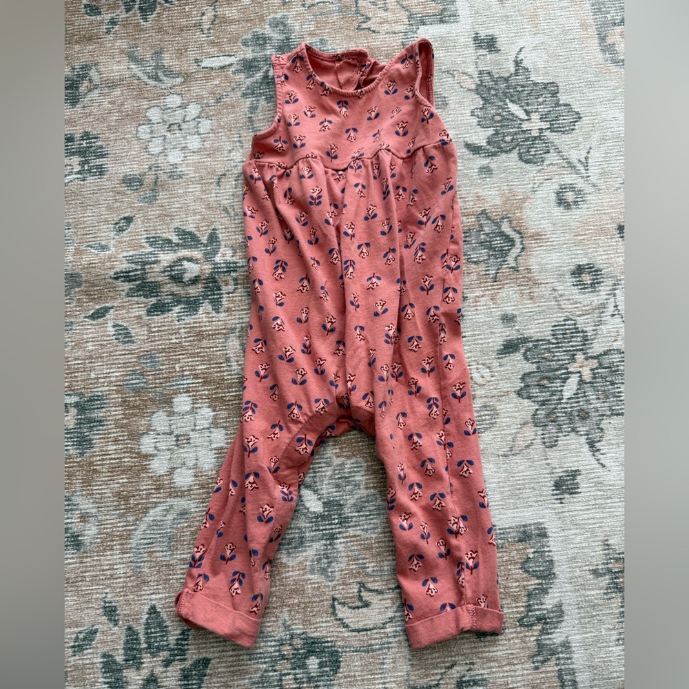 Size 9 mo Carters Floral Pink Baby Jumpsuit